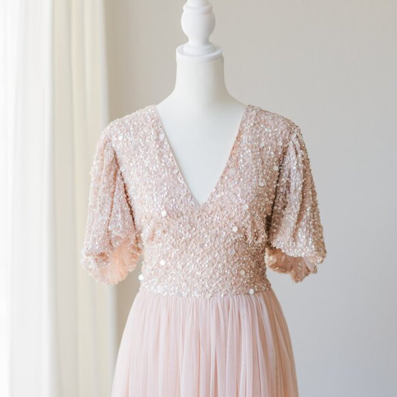 NWT ASOS Beauut Sequin Embellished Maxi Dress - Picture 5 of 12